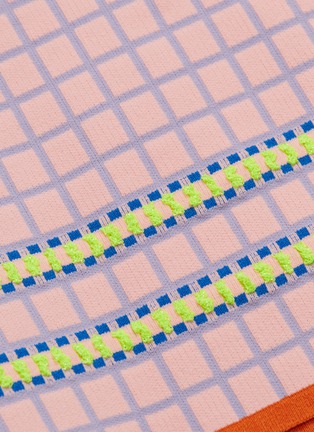 Detail View - Click To Enlarge - ZI II CI IEN - Stripe hem windowpane check knit skirt