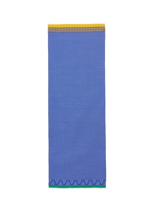 Detail View - Click To Enlarge - FRANCO FERRARI - Contrast border polka dot print cotton-silk scarf