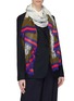 Figure View - Click To Enlarge - FRANCO FERRARI - Contrast border feather print scarf