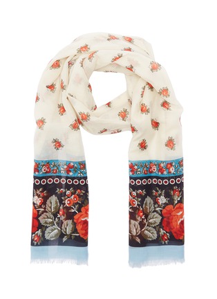 Main View - Click To Enlarge - FRANCO FERRARI - Floral print cotton-silk scarf