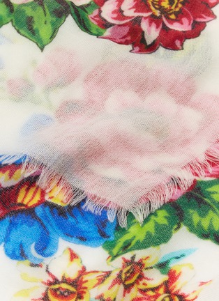 Detail View - Click To Enlarge - FRANCO FERRARI - Floral print border cashmere scarf