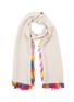 Main View - Click To Enlarge - FRANCO FERRARI - Colourblock frayed edge silk twill scarf
