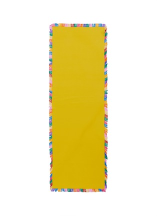 Detail View - Click To Enlarge - FRANCO FERRARI - Colourblock frayed edge silk twill scarf