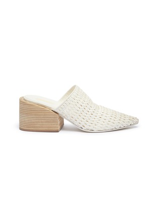 Main View - Click To Enlarge - MARSÈLL - Block heel woven leather mules