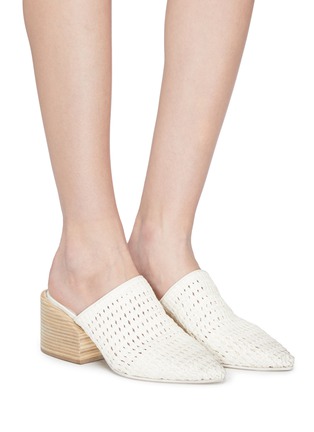 Figure View - Click To Enlarge - MARSÈLL - Block heel woven leather mules