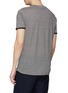 Back View - Click To Enlarge - EIDOS - Graphic print chest pocket stripe linen T-shirt