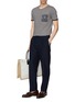 Figure View - Click To Enlarge - EIDOS - Graphic print chest pocket stripe linen T-shirt