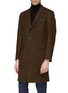 Front View - Click To Enlarge - EIDOS - Wool blend houndstooth coat