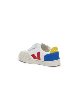 Detail View - Click To Enlarge - VEJA - 'V-12' colourblock faux suede panel toddler sneakers