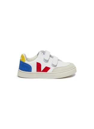 Main View - Click To Enlarge - VEJA - 'V-12' colourblock faux suede panel toddler sneakers