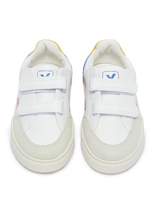 Figure View - Click To Enlarge - VEJA - 'V-12' colourblock faux suede panel toddler sneakers