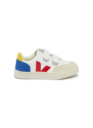 Main View - Click To Enlarge - VEJA - 'V-12' colourblock faux suede panel kids sneakers