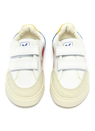 Figure View - Click To Enlarge - VEJA - 'V-12' colourblock faux suede panel kids sneakers