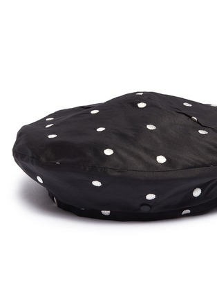 Detail View - Click To Enlarge - MAISON MICHEL - 'New Billy' polka dot embroidered silk beret