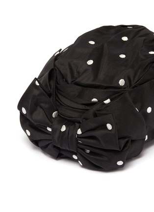 Detail View - Click To Enlarge - MAISON MICHEL - 'Betty' bow polka dot embroidered satin turban