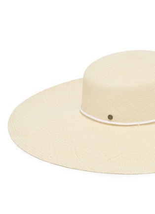 Detail View - Click To Enlarge - MAISON MICHEL - 'Little Bianca' shoelace cord straw capeline hat