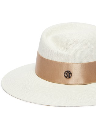 Detail View - Click To Enlarge - MAISON MICHEL - 'Virginie' swirl straw fedora hat