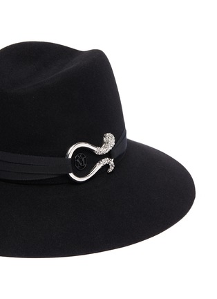 Detail View - Click To Enlarge - MAISON MICHEL - 'Kate' jewel embellished rabbit furfelt fedora hat