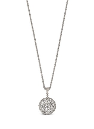 Main View - Click To Enlarge - BUCCELLATI - 'Ramage' diamond white gold leaf openwork pendant necklace