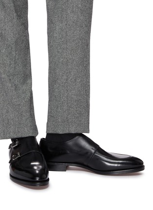 Figure View - Click To Enlarge - JOHN LOBB - 'Sennen' double monk strap leather loafers