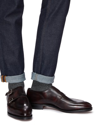 Figure View - Click To Enlarge - JOHN LOBB - 'Sennen' double monk strap leather loafers