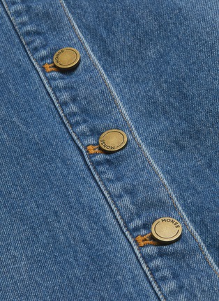 Detail View - Click To Enlarge - MONSE - Button shoulder denim dress