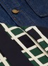  - MONSE - Geometric drape stripe panel oversized denim shirt jacket
