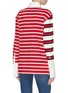 Back View - Click To Enlarge - MONSE - Twist button placket mix rugby stripe panelled top