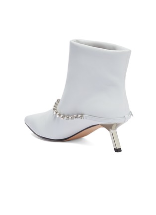  - ALCHIMIA DI BALLIN - Slanted heel glass crystal belt leather ankle boots