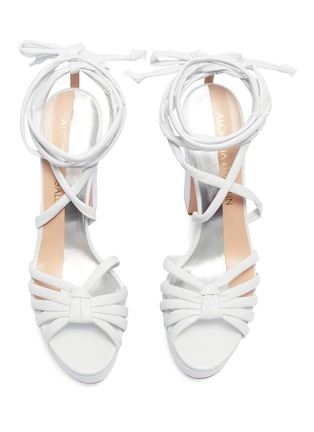 Detail View - Click To Enlarge - ALCHIMIA DI BALLIN - Wraparound strappy leather wedge sandals