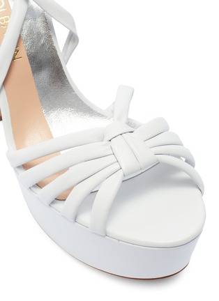 Detail View - Click To Enlarge - ALCHIMIA DI BALLIN - Wraparound strappy leather wedge sandals