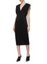 Detail View - Click To Enlarge - ZAID AFFAS - Belted sleeveless V-neck dress