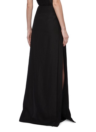 Back View - Click To Enlarge - ZAID AFFAS - Pleated front split side maxi skirt