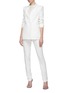 Figure View - Click To Enlarge - ZAID AFFAS - Gathered lapel padded shoulder blazer