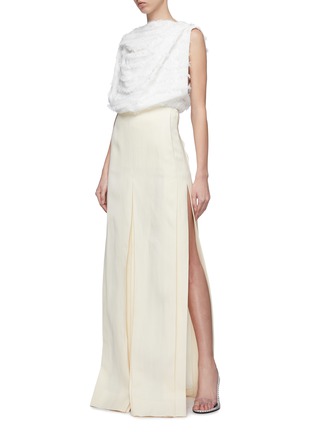 Figure View - Click To Enlarge - ZAID AFFAS - Pleated front split side maxi skirt