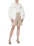 Figure View - Click To Enlarge - MING MA - Ruched sleeve jacket