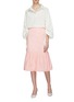 Figure View - Click To Enlarge - MING MA - Puff pleated peplum skirt