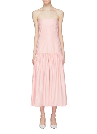Main View - Click To Enlarge - MING MA - Ruched hem slip dress