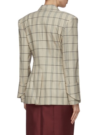 Back View - Click To Enlarge - THOMAS PUTTICK - Button tab cuff check plaid darted oversized blazer