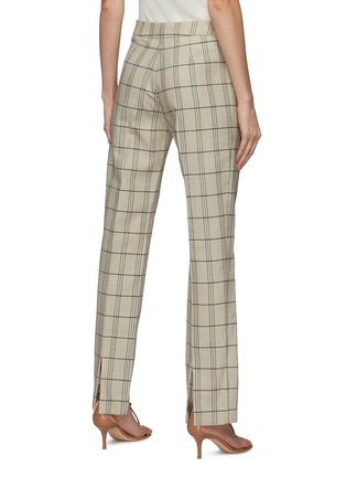 Back View - Click To Enlarge - THOMAS PUTTICK - Split back cuff check plaid wool suiting pants