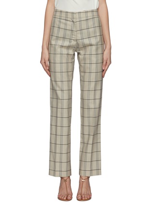 Main View - Click To Enlarge - THOMAS PUTTICK - Split back cuff check plaid wool suiting pants
