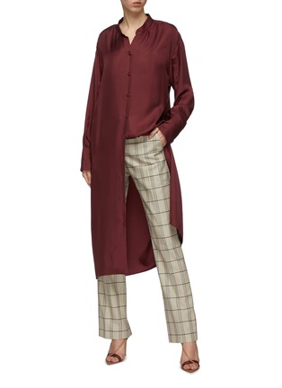 Figure View - Click To Enlarge - THOMAS PUTTICK - Silk satin shirt dress