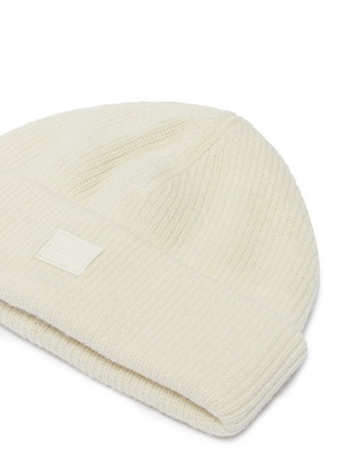 Detail View - Click To Enlarge - ACNE STUDIOS - Face patch wool blend rib knit beanie