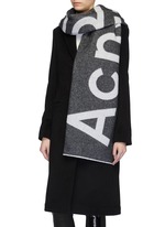 ACNE STUDIOS | Logo jacquard wool blend scarf | Women | Lane Crawford