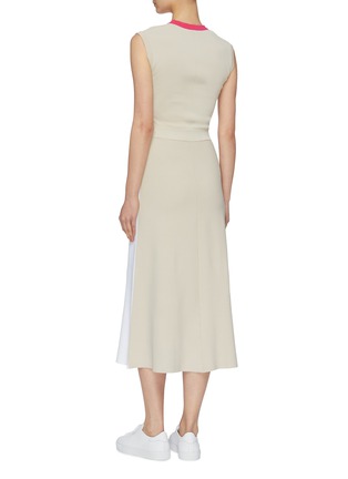Back View - Click To Enlarge - MRZ - Twist cutout front colourblock sleeveless dress