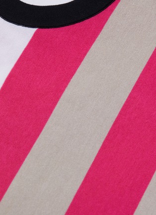  - MRZ - Colourblock stripe drawstring high-low knit T-shirt