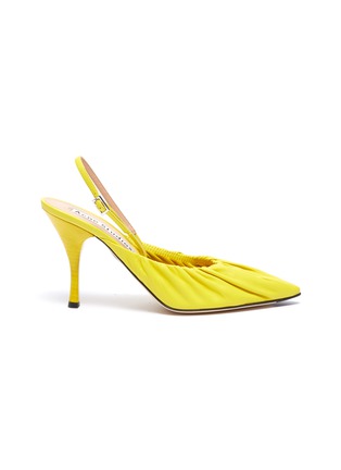 Main View - Click To Enlarge - ACNE STUDIOS - Ruched leather slingback pumps