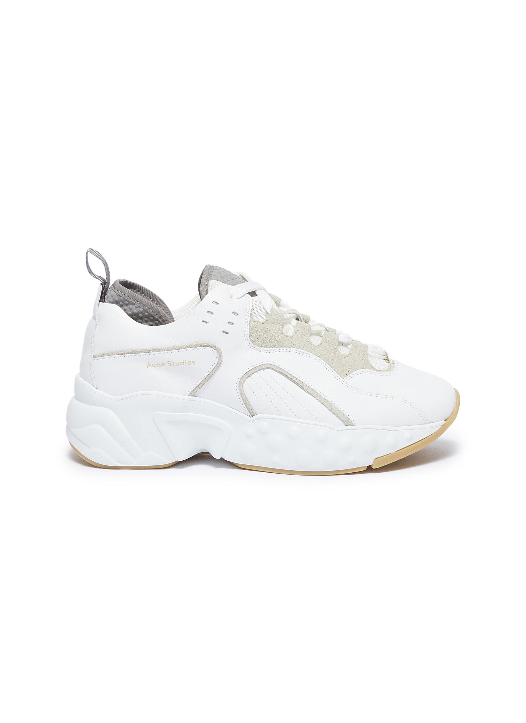Chunky outsole leather patchwork sneakers by Acne Studios