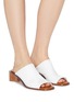 Figure View - Click To Enlarge - ACNE STUDIOS - Triangular heel leather sandals
