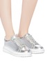 Figure View - Click To Enlarge - PEDDER RED - 'Link' strass platform sneakers
